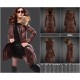 Women Moncler Long Down Coats With Raccoon Fur Collar Brown