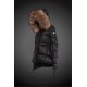 Women Moncler Down Coat With Raccoon Fur Collar Black