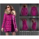 Women Moncler Long Down Coats With Raccoon Fur Collar Purple Red