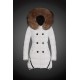 Women Moncler Long Down Coats With Raccoon Fur Collar White