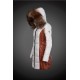 Women Moncler Long Down Coats With Raccoon Fur Collar White Brown