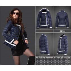 Women Moncler Down Coat Without Hat Blue