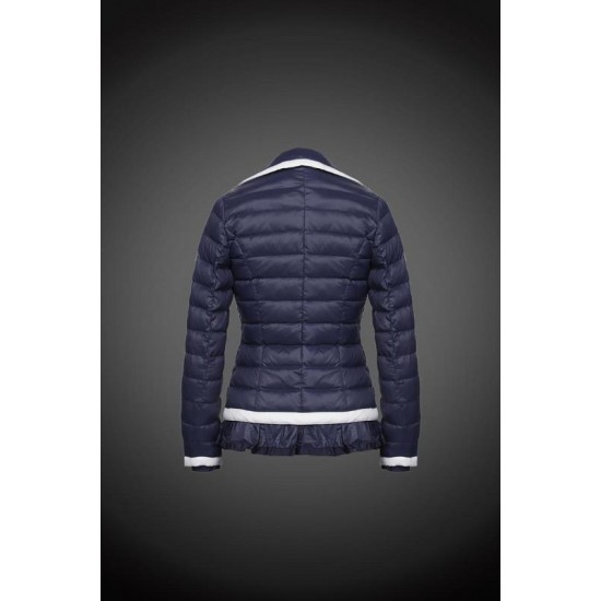 Women Moncler Down Coat Without Hat Blue