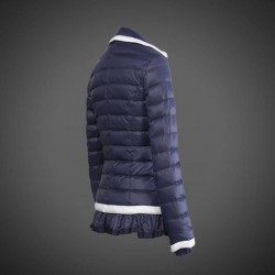 Women Moncler Down Coat Without Hat Blue