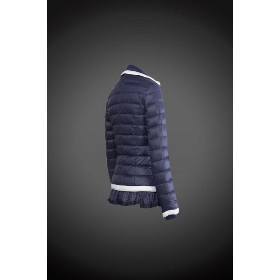 Women Moncler Down Coat Without Hat Blue