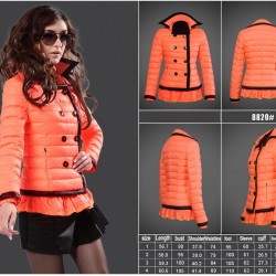 Women Moncler Down Coat Without Hat Orange