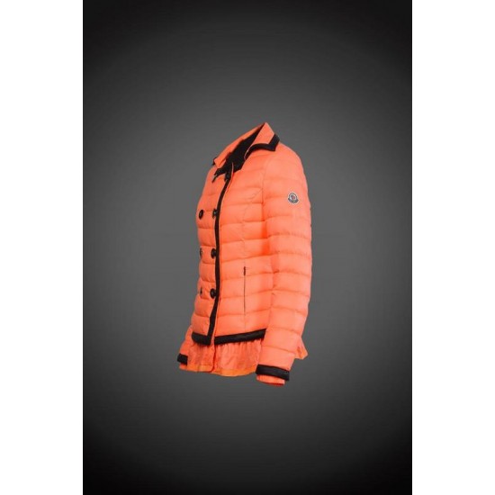 Women Moncler Down Coat Without Hat Orange