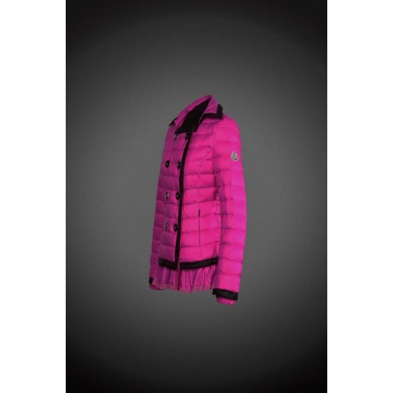 Women Moncler Down Coat Without Hat Purple Red