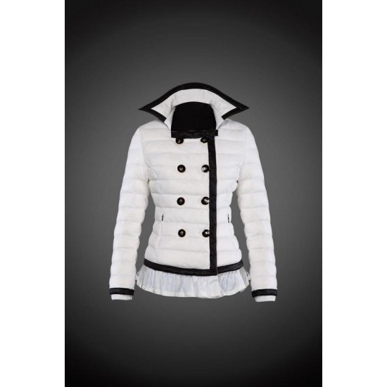 Women Moncler Down Coat Without Hat White