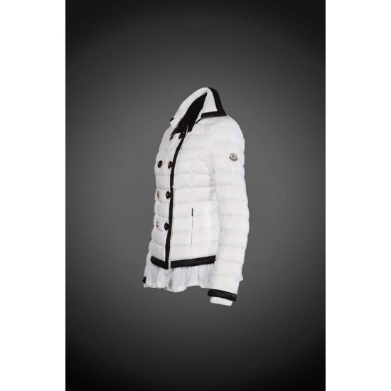 Women Moncler Down Coat Without Hat White