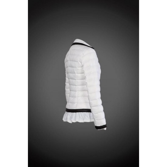 Women Moncler Down Coat Without Hat White