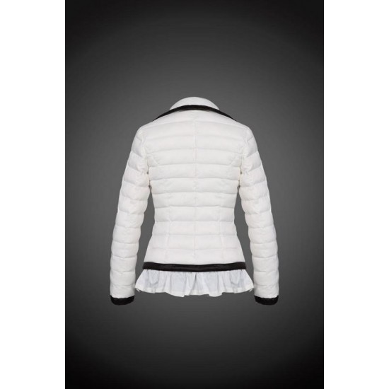 Women Moncler Down Coat Without Hat White