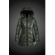 Women Moncler Long Down Coat With Hat Army Green