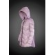 Women Moncler Long Down Coat With Hat Pink