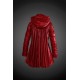 Women Moncler Long Down Coat With Hat Red