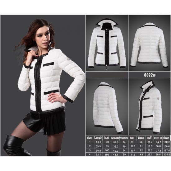 Women Moncler Down Coat Without Hat White