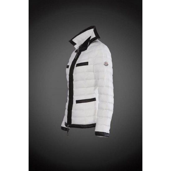 Women Moncler Down Coat Without Hat White