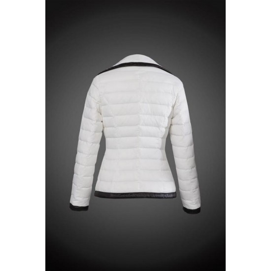 Women Moncler Down Coat Without Hat White