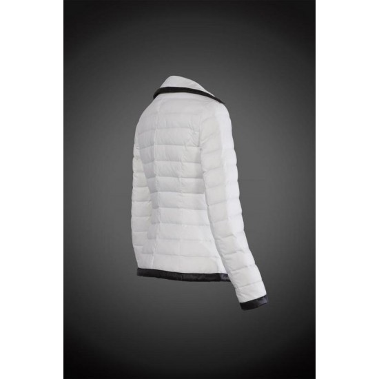 Women Moncler Down Coat Without Hat White