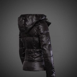 Women Moncler Down Jacket With Hat Black