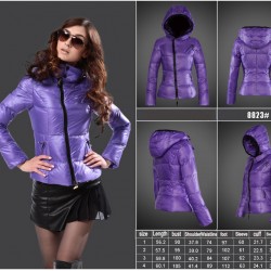 Women Moncler Down Jacket With Hat Purple