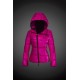 Women Moncler Down Jacket With Hat Rose Red