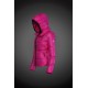 Women Moncler Down Jacket With Hat Rose Red