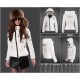 Women Moncler Down Jacket With Hat White