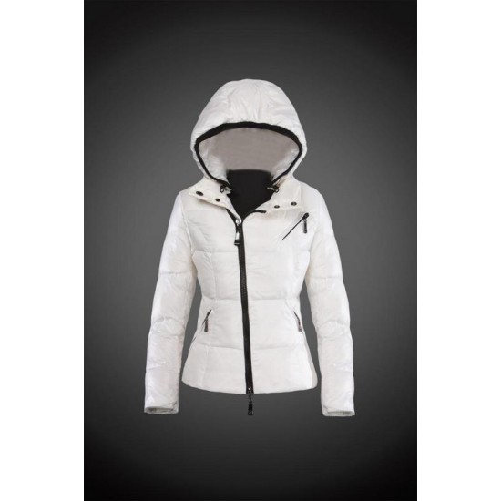 Women Moncler Down Jacket With Hat White