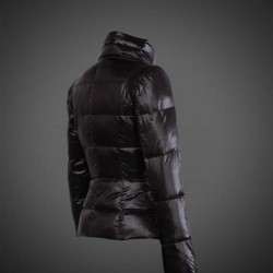 Women Moncler Down Coat Without Hat Black