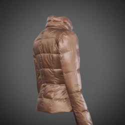 Women Moncler Down Coat Without Hat Light Tan