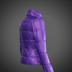 Women Moncler Down Coat Without Hat Purple