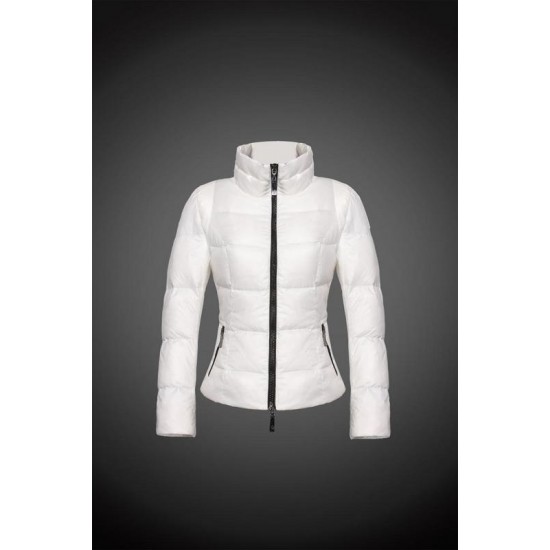 Women Moncler Down Coat Without Hat White