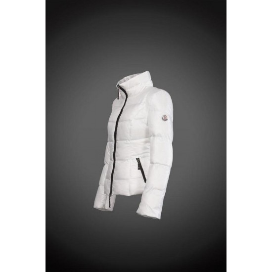 Women Moncler Down Coat Without Hat White