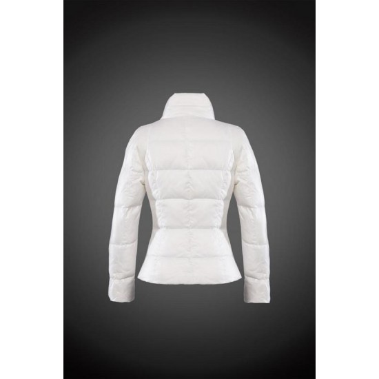 Women Moncler Down Coat Without Hat White