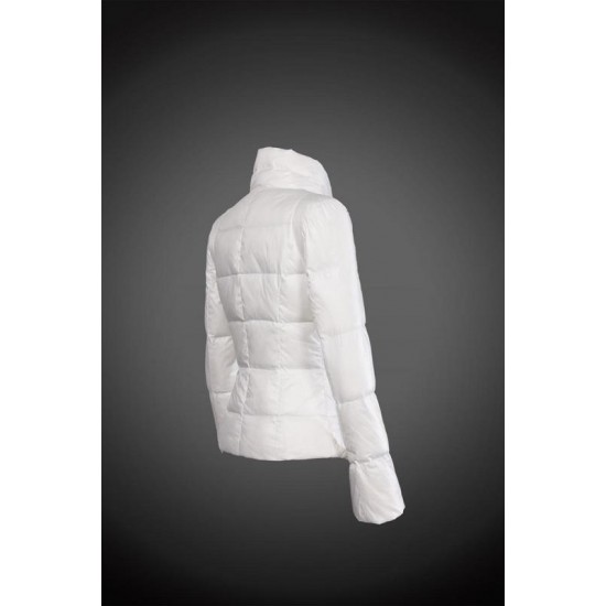 Women Moncler Down Coat Without Hat White