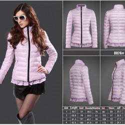 Women Moncler Down Coat Without Hat Pink