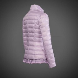 Women Moncler Down Coat Without Hat Pink