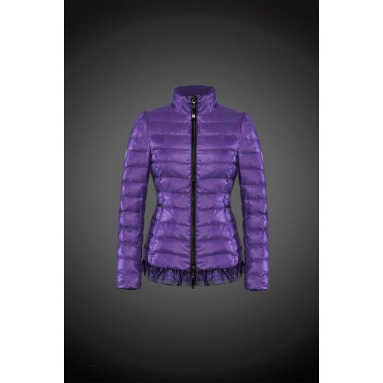 Women Moncler Down Coat Without Hat Purple