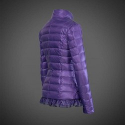 Women Moncler Down Coat Without Hat Purple