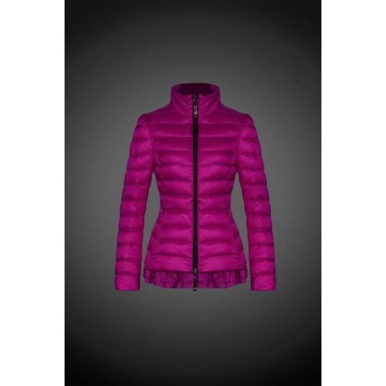 Women Moncler Down Coat Without Hat Rose Red