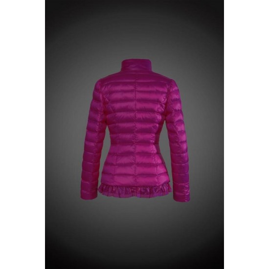 Women Moncler Down Coat Without Hat Rose Red