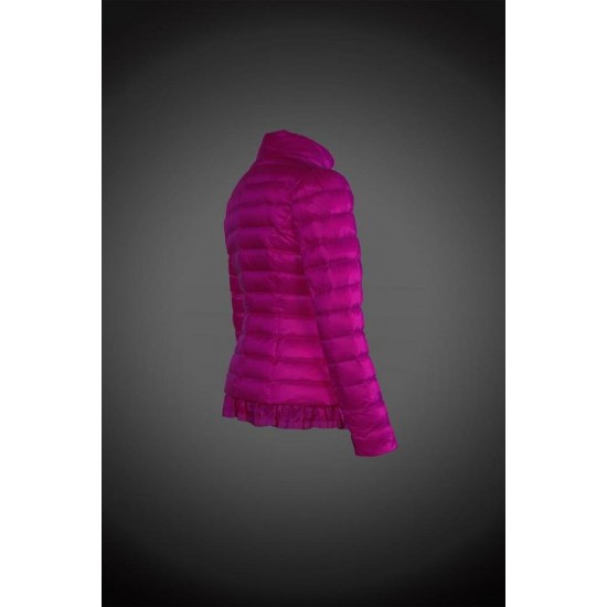 Women Moncler Down Coat Without Hat Rose Red