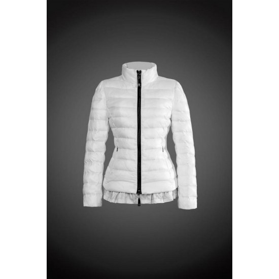 Women Moncler Down Coat Without Hat White