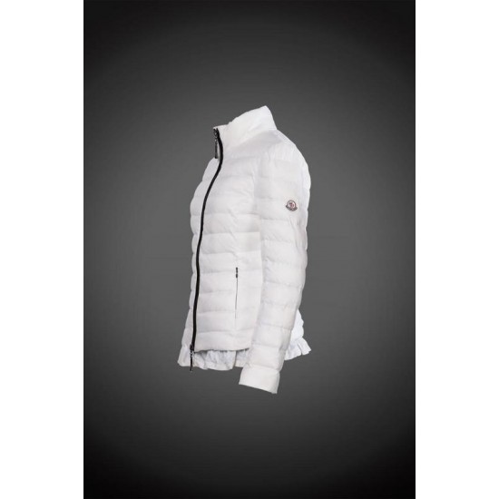 Women Moncler Down Coat Without Hat White