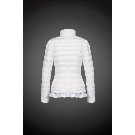 Women Moncler Down Coat Without Hat White