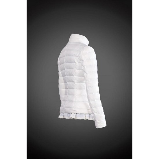 Women Moncler Down Coat Without Hat White