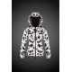 Women Moncler Down Jacket With Hat White Black