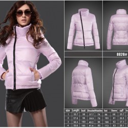 Women Moncler Down Coat Without Hat Pink