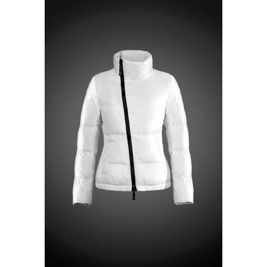 Women Moncler Down Coat Without Hat White